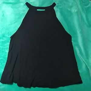 Black loose fit halter top